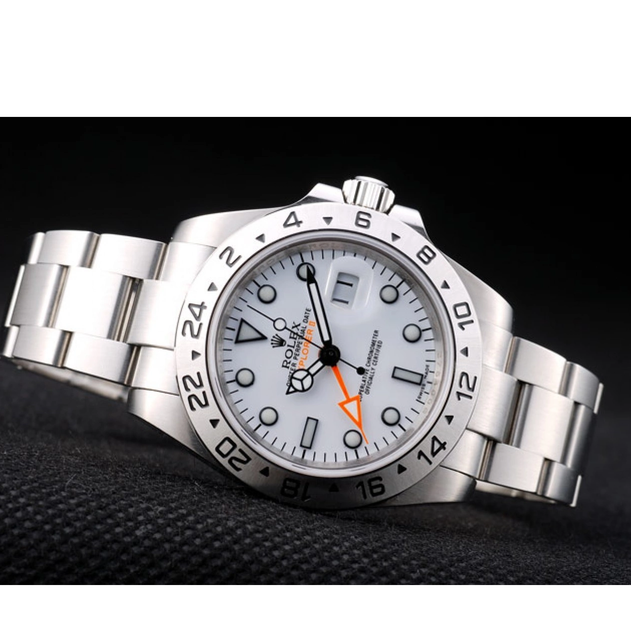 Aaa replica watch White Explorer Steel Bezel Watch Stainless Rolex Dial 0611